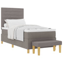 vidaXL Boxrugós ágy fejtámlával Tópszínű 200 x 90 cm szövet