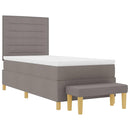 vidaXL Boxrugós ágy fejtámlával Tópszínű 200 x 90 cm szövet