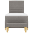 vidaXL Boxrugós ágy fejtámlával Tópszínű 200 x 90 cm szövet