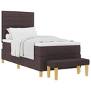 vidaXL Boxrugós ágy fejtámlával Sötét Barna 200 x 90 cm szövet
