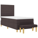 vidaXL Boxrugós ágy fejtámlával Sötét Barna 200 x 90 cm szövet