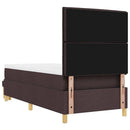 vidaXL Boxrugós ágy fejtámlával Sötét Barna 200 x 90 cm szövet