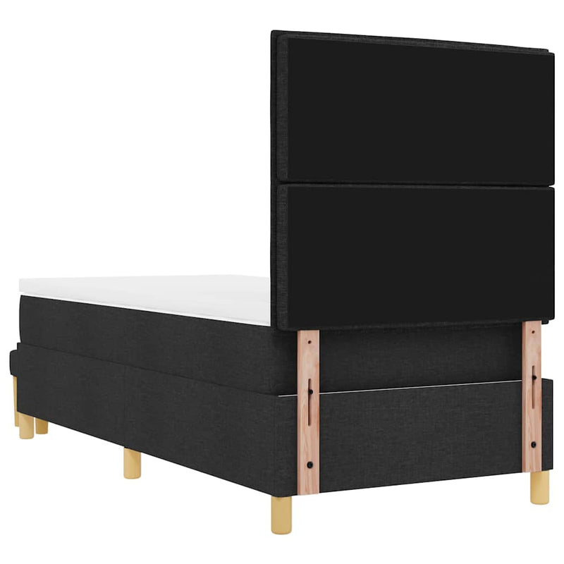 vidaXL Boxrugós ágy matracmal fejtámlával Fekete 100 x 200 cm szövet