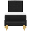 vidaXL Boxrugós ágy matracmal fejtámlával Fekete 100 x 200 cm szövet