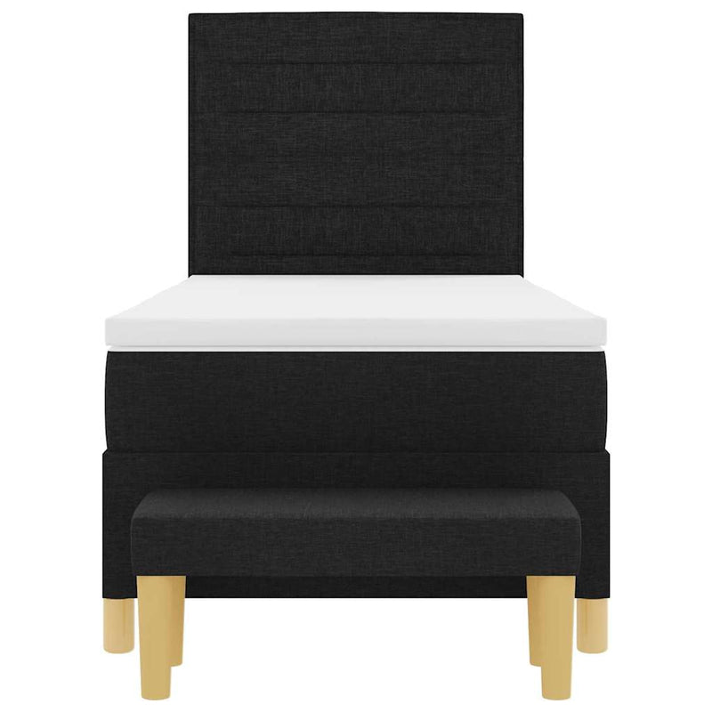 vidaXL Boxrugós ágy matracmal fejtámlával Fekete 100 x 200 cm szövet