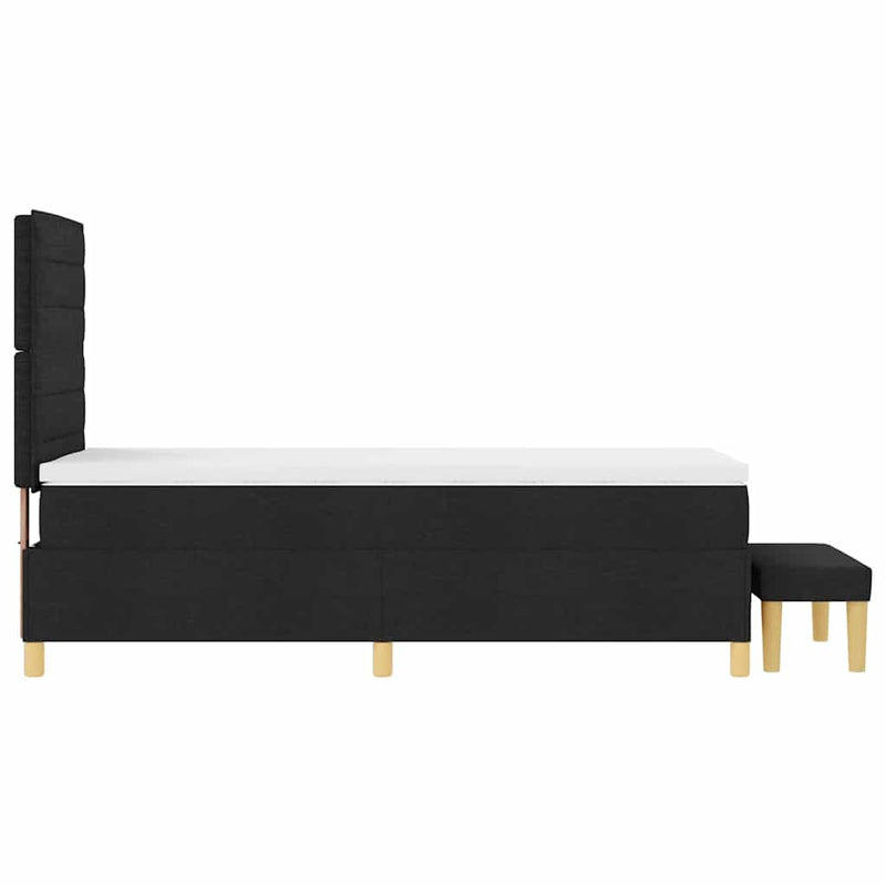vidaXL Boxrugós ágy matracmal fejtámlával Fekete 100 x 200 cm szövet