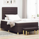 vidaXL Boxrugós ágy fejtámlával sötétbarna 190 x 120 cm szövet