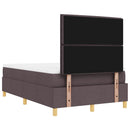 vidaXL Boxrugós ágy fejtámlával sötétbarna 190 x 120 cm szövet