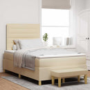 vidaXL Boxrugós ágy párnával fejtámlával Krém 190 x 120 cm szövet