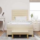 vidaXL Boxrugós ágy párnával fejtámlával Krém 190 x 120 cm szövet