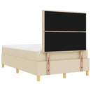 vidaXL Boxrugós ágy párnával fejtámlával Krém 190 x 120 cm szövet