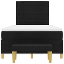 vidaXL Boxrugós ágy matracmal fejtámlával Fekete 120 x 200 cm szövet