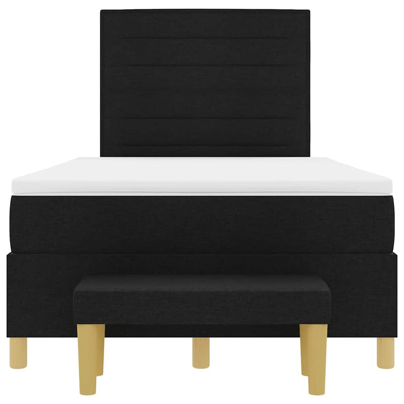 vidaXL Boxrugós ágy matracmal fejtámlával Fekete 120 x 200 cm szövet
