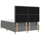 vidaXL Boxrugós ágy fejtámlával Sötétszürke 190 x 140 cm szövet