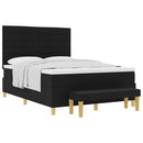 vidaXL Boxrugós ágy fejtámlával Fekete 190 x 140 cm szövet