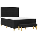 vidaXL Boxrugós ágy fejtámlával Fekete 190 x 140 cm szövet