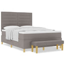 vidaXL Boxrugós ágy fejtámlával Tópszínű 190 x 140 cm szövet
