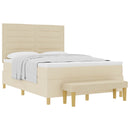 vidaXL Boxrugós ágy fejtámlával Krém 200 x 140 cm szövet