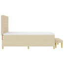 vidaXL Boxrugós ágy fejtámlával Krém 200 x 140 cm szövet