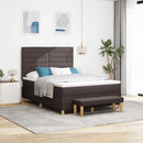 vidaXL Boxrugós ágy fejtámlával sötétbarna 200 x 160 cm szövet