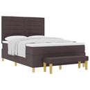 vidaXL Boxrugós ágy fejtámlával sötétbarna 200 x 160 cm szövet
