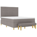 vidaXL Boxrugós ágy fejtámlával Tópszínű 200 x 160 cm szövet