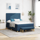 vidaXL Boxrugós ágy fejtámlával Kék 200 x 160 cm szövet