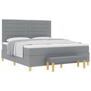 vidaXL Boxrugós ágy fejtámlával Világosszürke 200 x 180 cm szövet