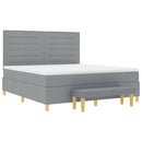 vidaXL Boxrugós ágy fejtámlával Világosszürke 200 x 180 cm szövet