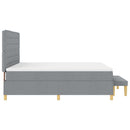 vidaXL Boxrugós ágy fejtámlával Világosszürke 200 x 180 cm szövet