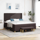 vidaXL Boxrugós ágy fejtámlával Sötét Barna 200 x 180 cm szövet
