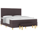 vidaXL Boxrugós ágy fejtámlával Sötét Barna 200 x 180 cm szövet