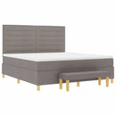 vidaXL Boxrugós ágy fejtámlával Tópszínű 180 x 200 cm szövet
