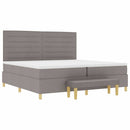 vidaXL Boxrugós ágy fejtámlával Tópszínű 200 x 200 cm szövet