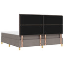 vidaXL Boxrugós ágy fejtámlával Tópszínű 200 x 200 cm szövet