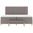 vidaXL Boxrugós ágy fejtámlával Tópszínű 200 x 200 cm szövet