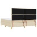 vidaXL Boxrugós ágy matracmal fejtámlával Krém 200 x 200 cm szövet
