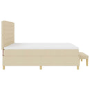 vidaXL Boxrugós ágy matracmal fejtámlával Krém 200 x 200 cm szövet