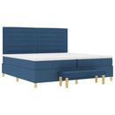 vidaXL Boxrugós ágy matracmal fejtámlával Kék 200 x 200 cm szövet