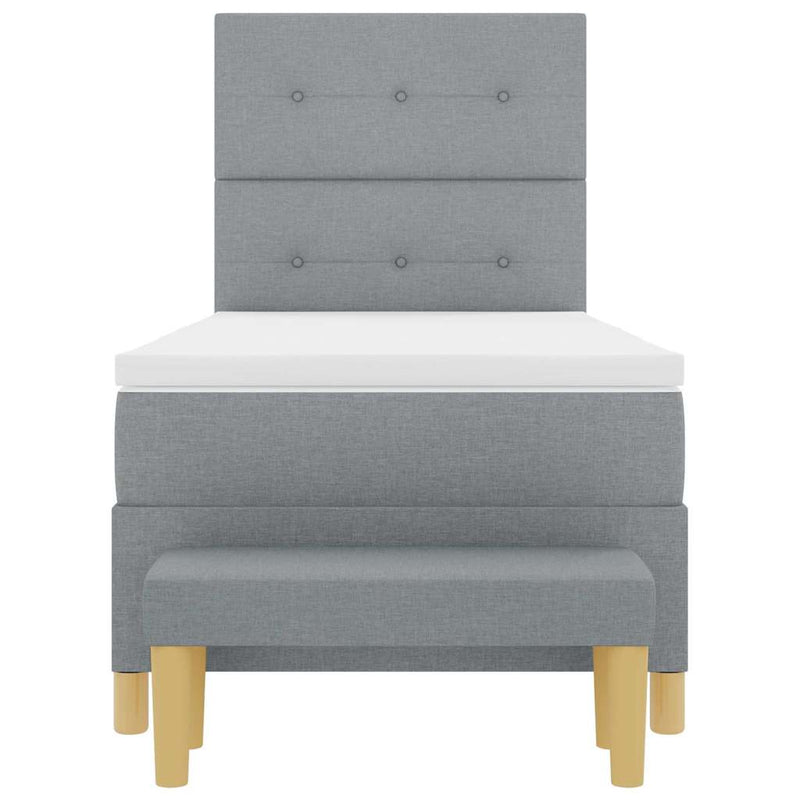 vidaXL Boxrugós ágy matracmal Világosszürke 80 x 200 cm szövet