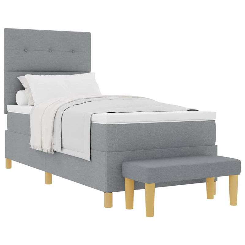 vidaXL Boxrugós ágy matracmal Világosszürke 80 x 200 cm szövet