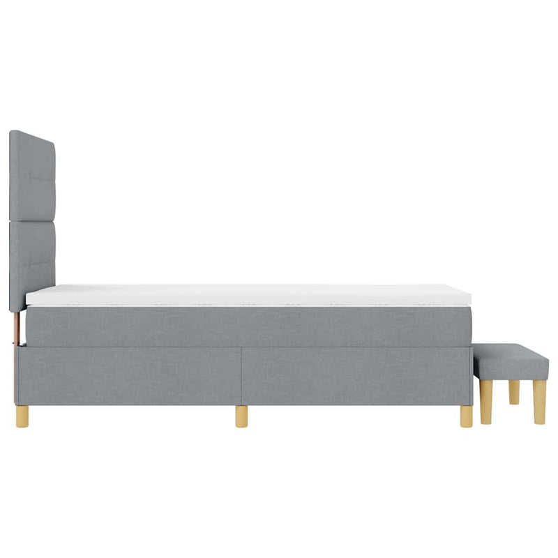 vidaXL Boxrugós ágy matracmal Világosszürke 80 x 200 cm szövet