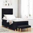 vidaXL Boxrugós ágy fejtámlával Fekete 200 x 80 cm szövet