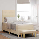 vidaXL Boxrugós ágy párnával fejtámlával Krém 200 x 80 cm szövet