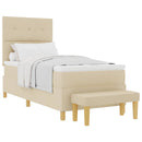 vidaXL Boxrugós ágy párnával fejtámlával Krém 200 x 80 cm szövet