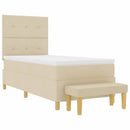 vidaXL Boxrugós ágy párnával fejtámlával Krém 200 x 80 cm szövet