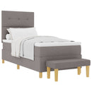 vidaXL Boxrugós ágy fejtámlával Tópszínű 190 x 90 cm szövet