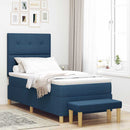 vidaXL Boxrugós ágy fejtámlával Kék 190 x 90 cm szövet