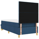 vidaXL Boxrugós ágy fejtámlával Kék 190 x 90 cm szövet