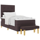 vidaXL Boxrugós ágy fejtámlával sötétbarna 200 x 90 cm szövet